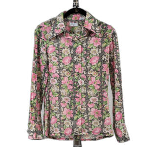 Picato vintage 70s floral button down shirt size 10